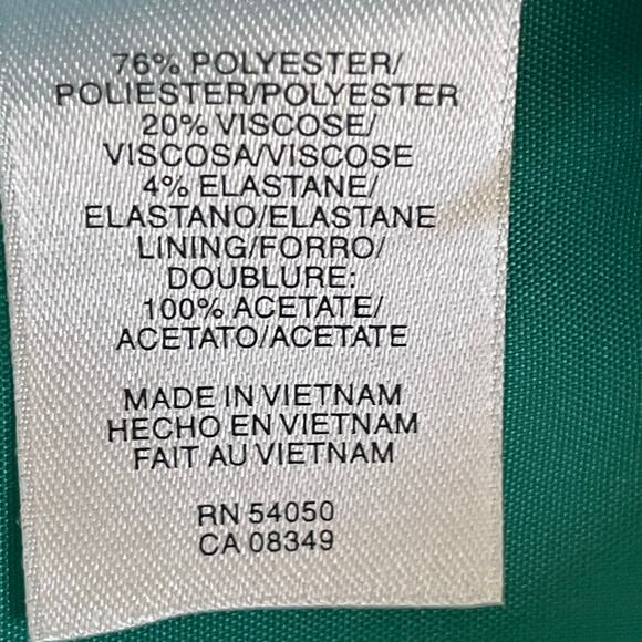 Anne Klein Jade Green Single Button Blazer Black Hardware Size 2 Business Career - Picture 9 of 11